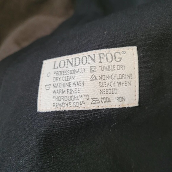 London Fog Black Double Breasted Trench Coat Zip-out Lining Size 12 Reg - Picture 4 of 10